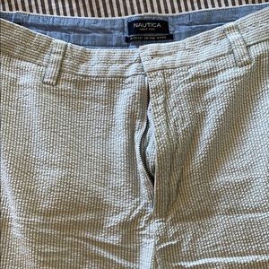 Nautica Striped Seersucker Flat Front Shorts